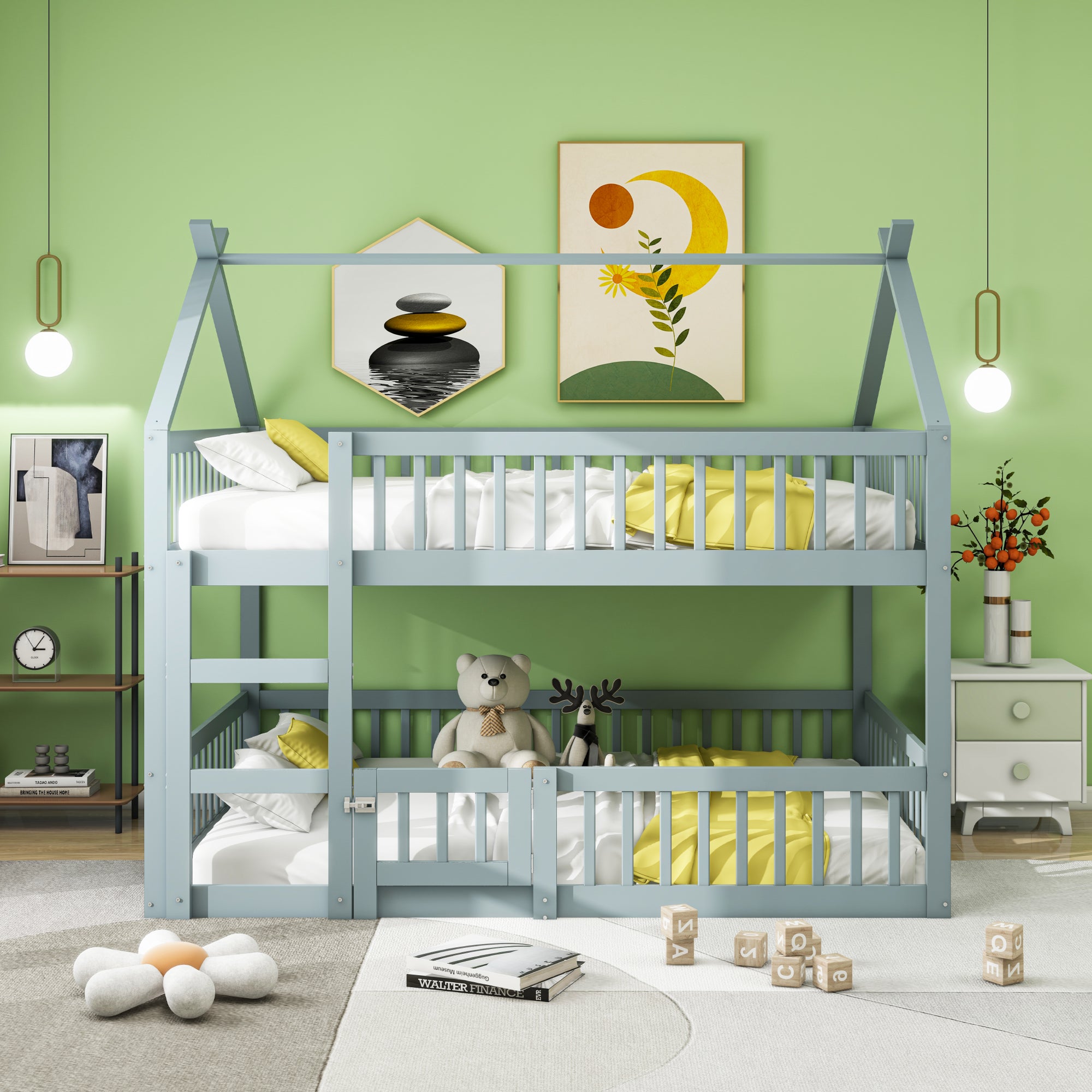 Vitalispa Lit superposé Everest, Blanc, 120x200 / 80x200 cm avec 2 matelas et 2 tiroirs | Leroy Merlin