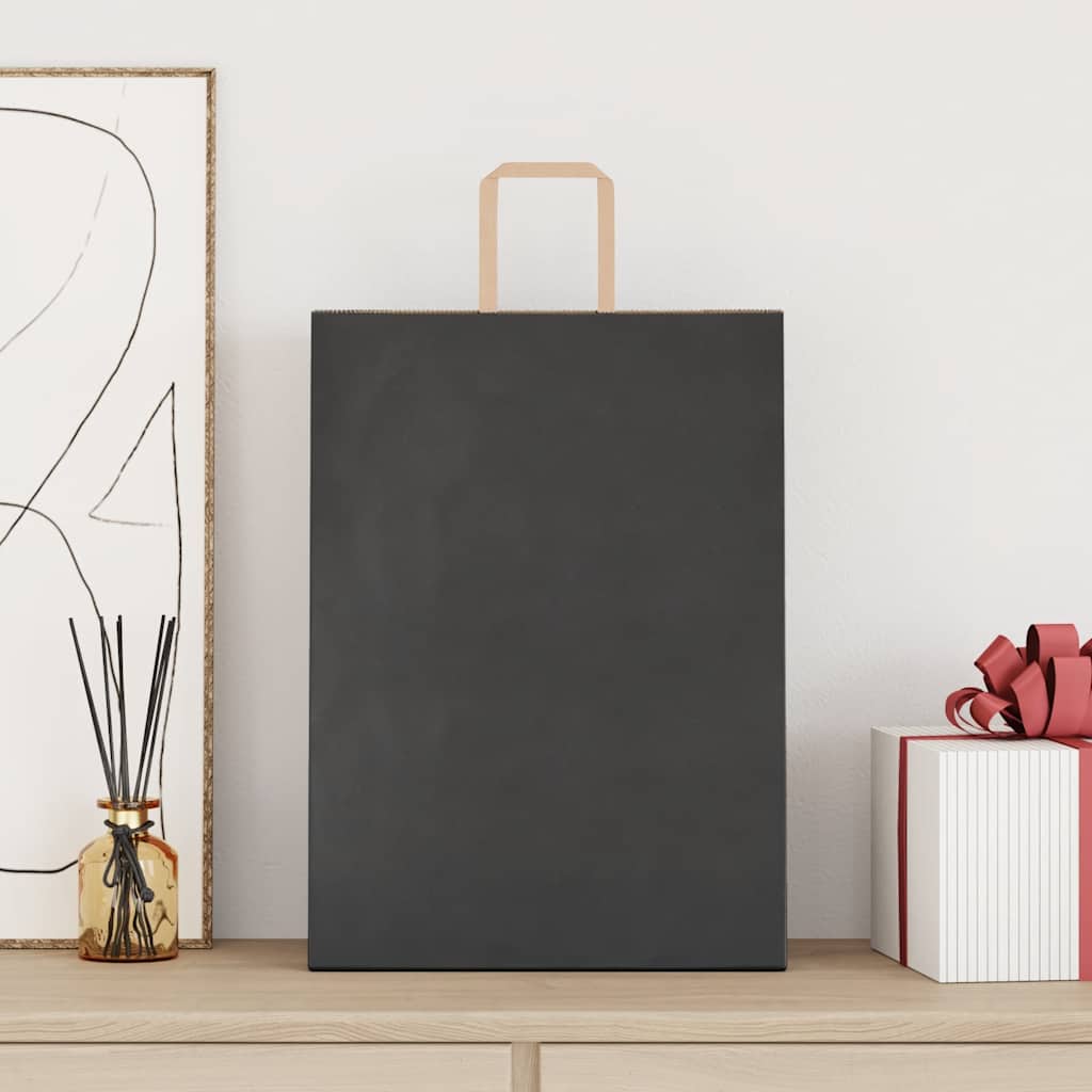 100 Sacchetti Di Carta Kraft Marrone Con Manici – 32x12x42 Cm, Ecologici, Per Shopping, Regali E Fai Da Te