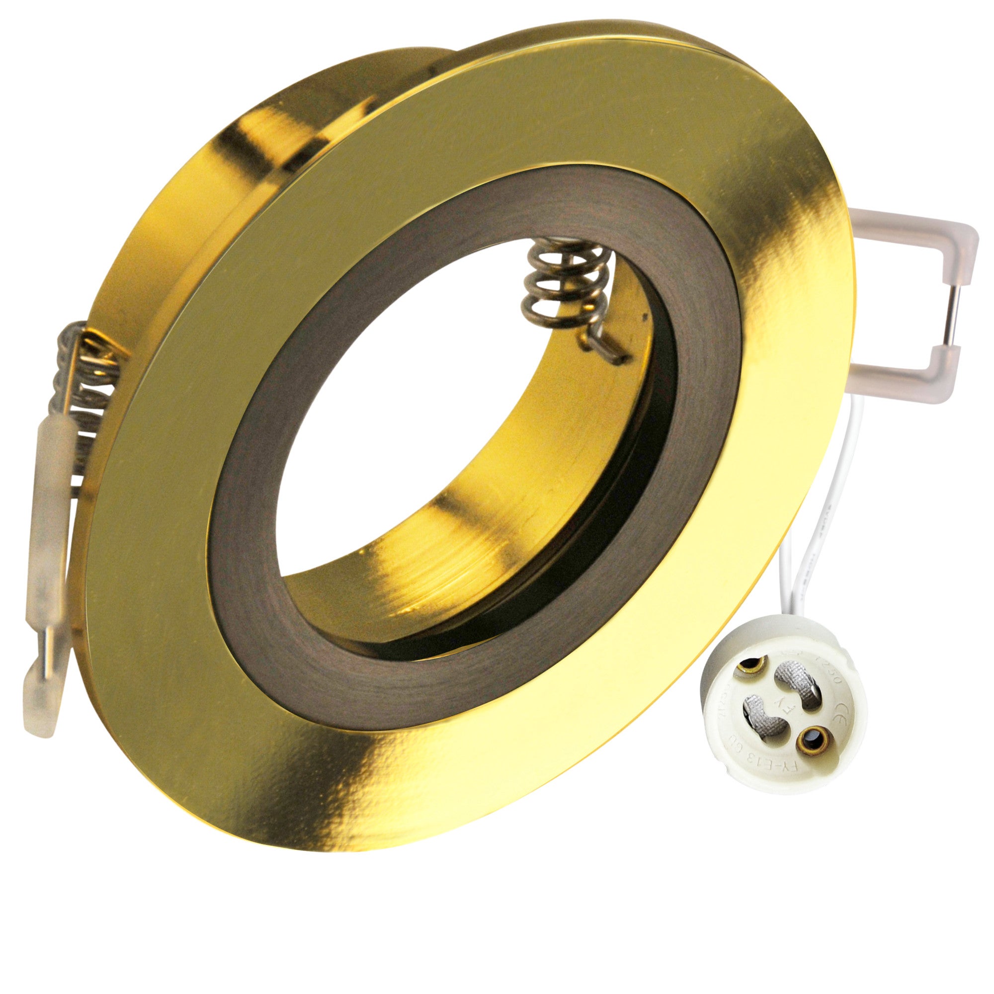 Oprawa sufitowa wpuszczana podtynkowa Febe złoty połysk + czarny satyna 1xGU10x8W okrągła IP20 wym: 2,5 x 8 x 8 cm aluminium Polux - 4