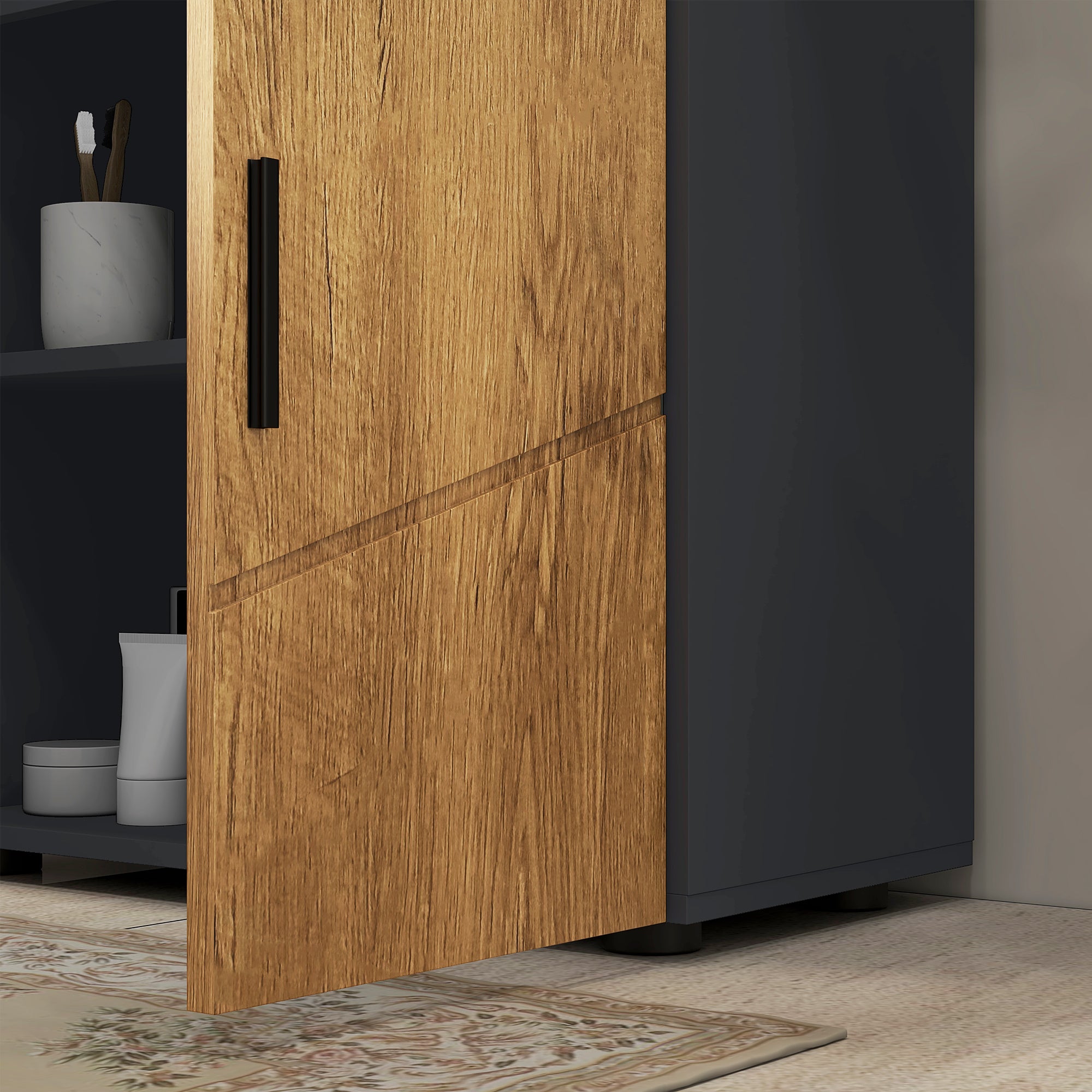 Meuble sous-vasque panneau de particules 2 portes KLEANKIN - 9