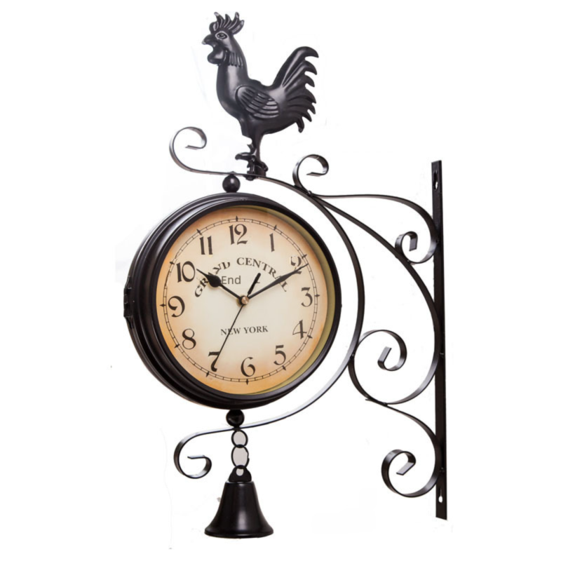 Horloge Murale Double Face Rétro, 25Cm Nombre Horloge Murale En Fer