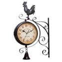 Horloge Murale Double Face Rétro, 25Cm Nombre Horloge Murale En Fer Horloge Murale Double Face Rétro, 25Cm Nombre Horloge Murale En Fer