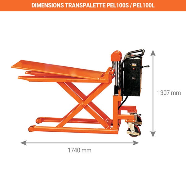 Transpalette haute levée électrique grande stabilité avec fourches 1115x538mm - Charge max 500kg - PEL50S - 3