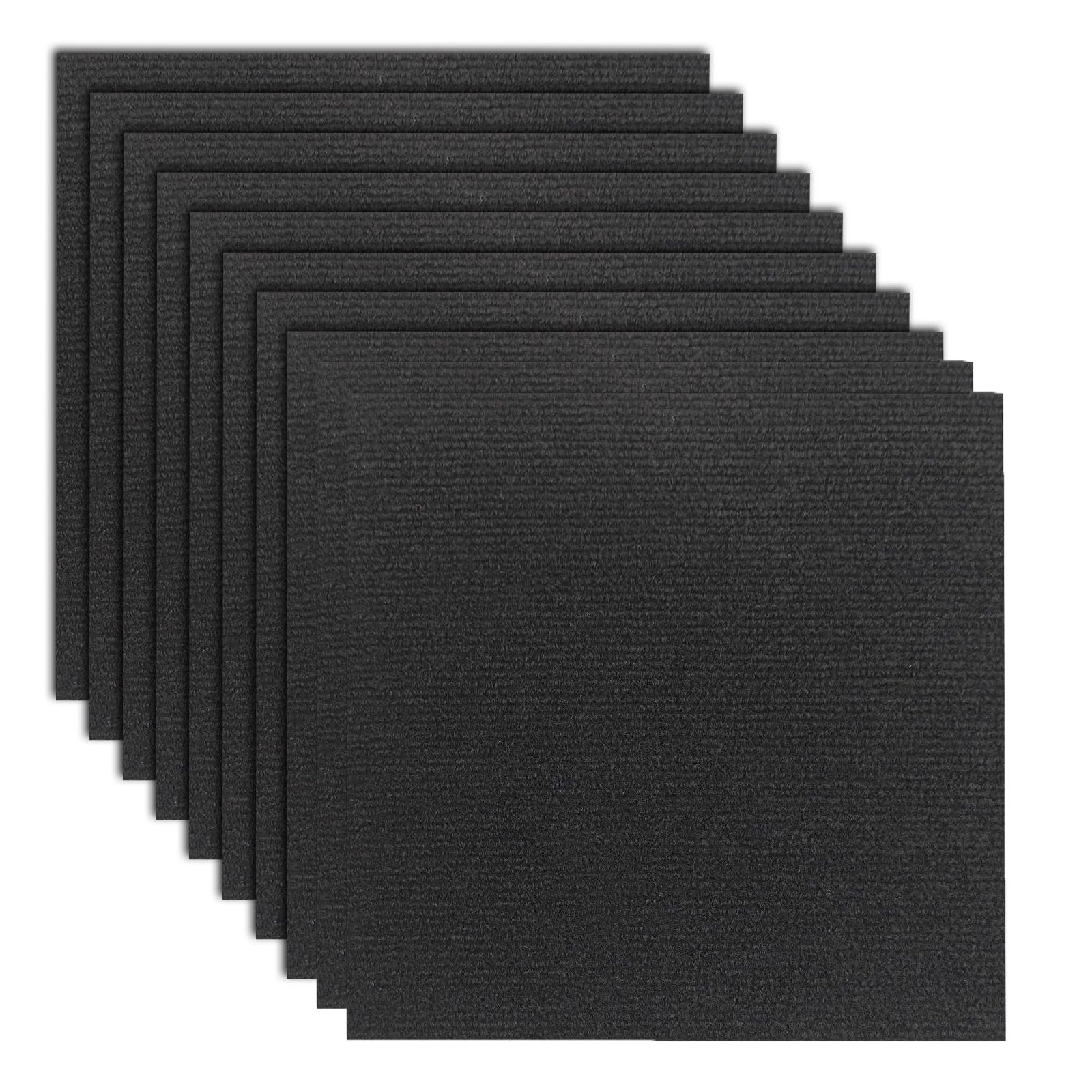 Alfombra autoadhesiva negra de 10 uds., alfombrilla para gatear para sala de estar y dormitorio, 40cm x 40cm