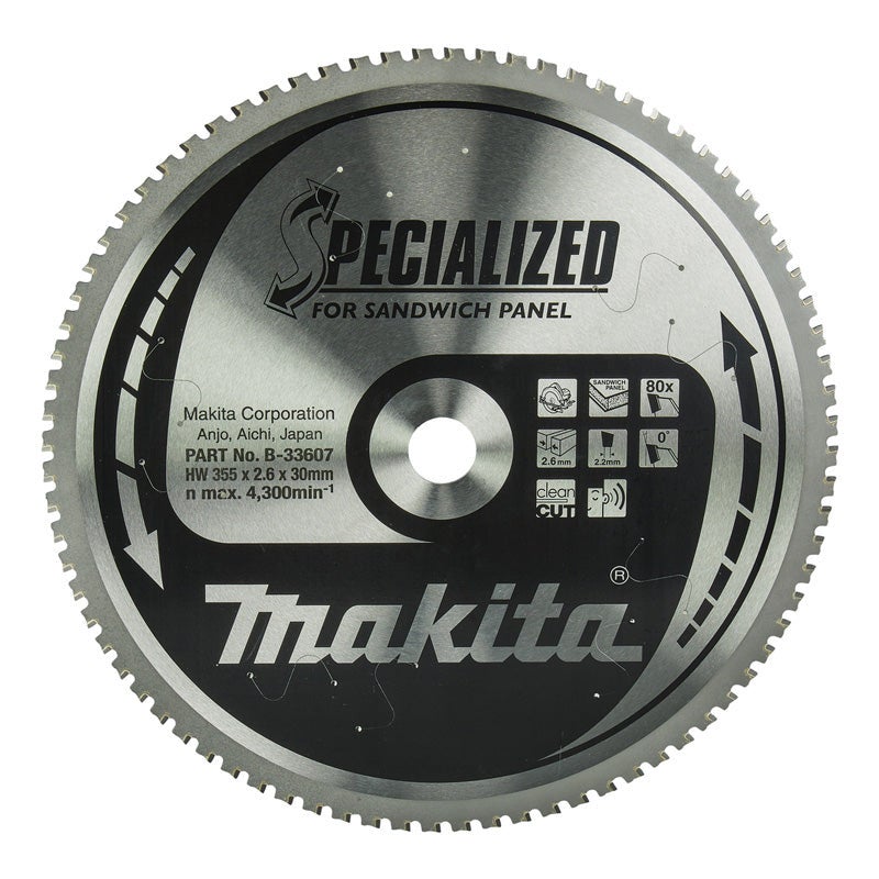 Makita B-33607 Lama Sega Circolare Specialized 355x30mm 80T Pannello