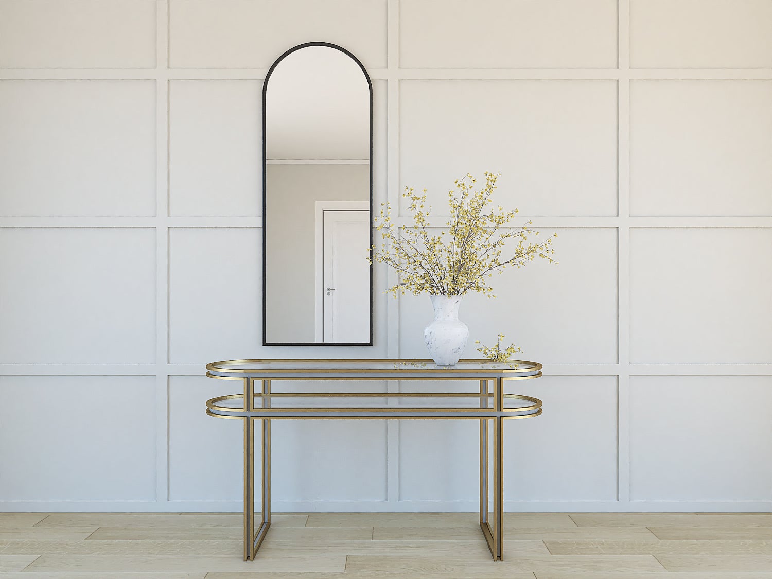 Portal Line lustro w czarnej ramie 140 x 50 cm