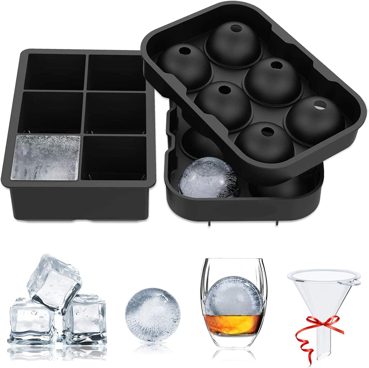 Owelth Stapo Ghiaccio Silicone, 2-Strati Stapi Ghiaccio Con Coperchio - 9