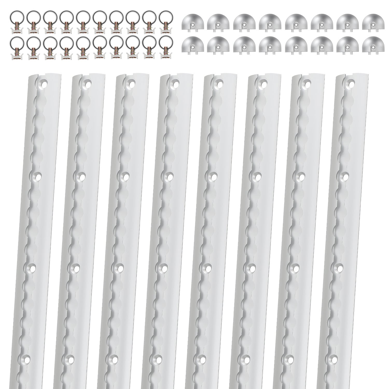 8 Pièces 1m Kit de Rails Rail D'Arrimage en Aluminium Argenté Anodisé ...