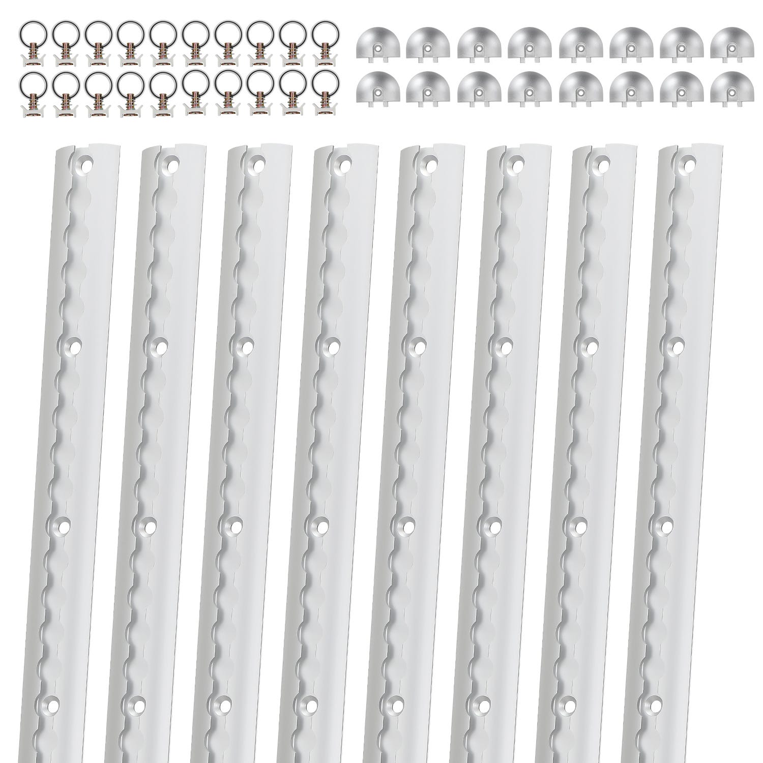 Aluminium Storage Rails 8 Pièces 1m Kit de Rails Rail D'Arrimage en Aluminium Argenté Anodisé ...