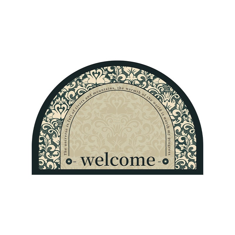 Półokrągła wycieraczka do użytku wewnątrz i na zewnątrz, antypoślizgowa i chłonna, 50 x 80 cm, zmywalna, idealna do stosowania wewnątrz i na zewnątrz