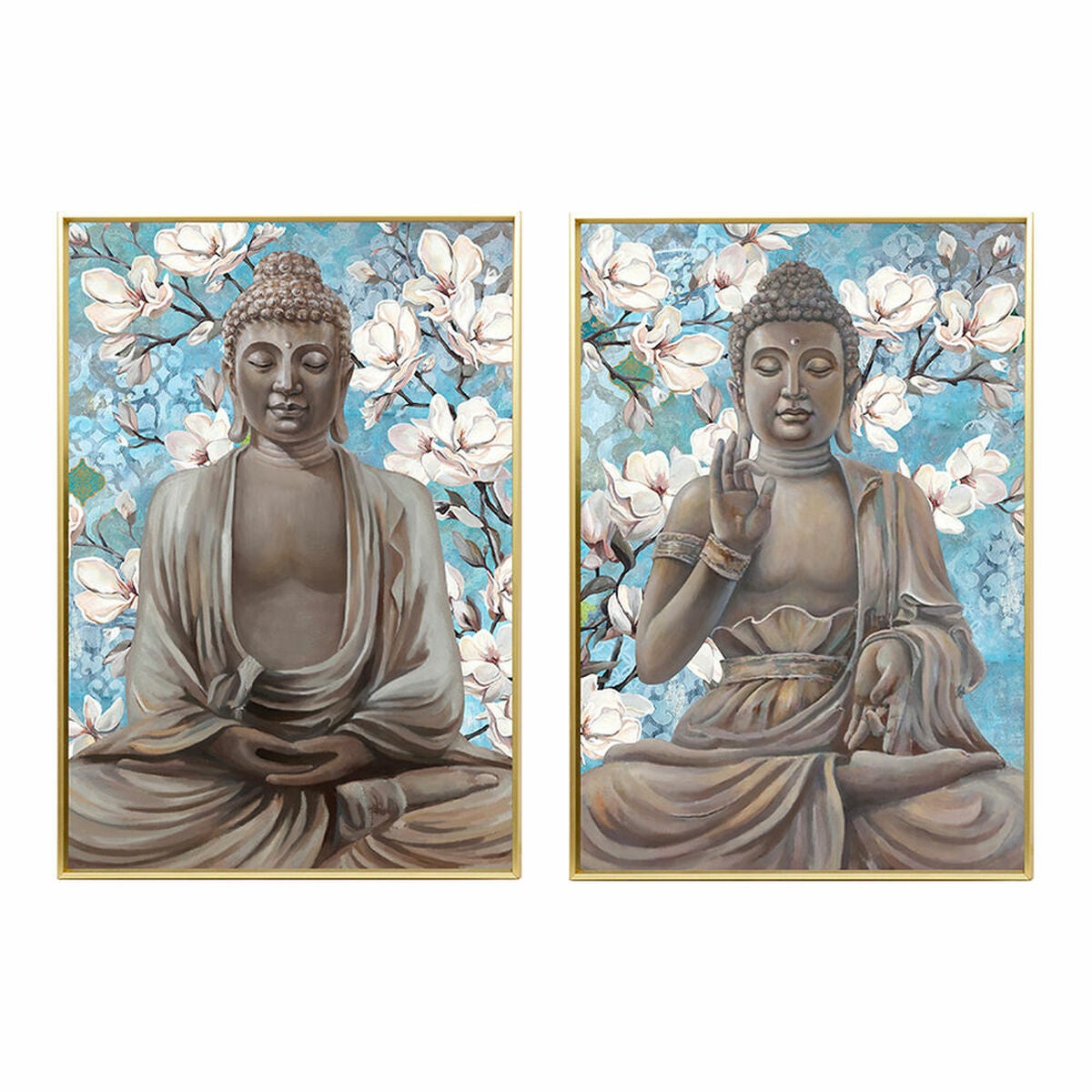Cuadro DKD Home Decor 51,5 x 3,5 x 71,5 cm Buda Oriental (2 Unidades ...