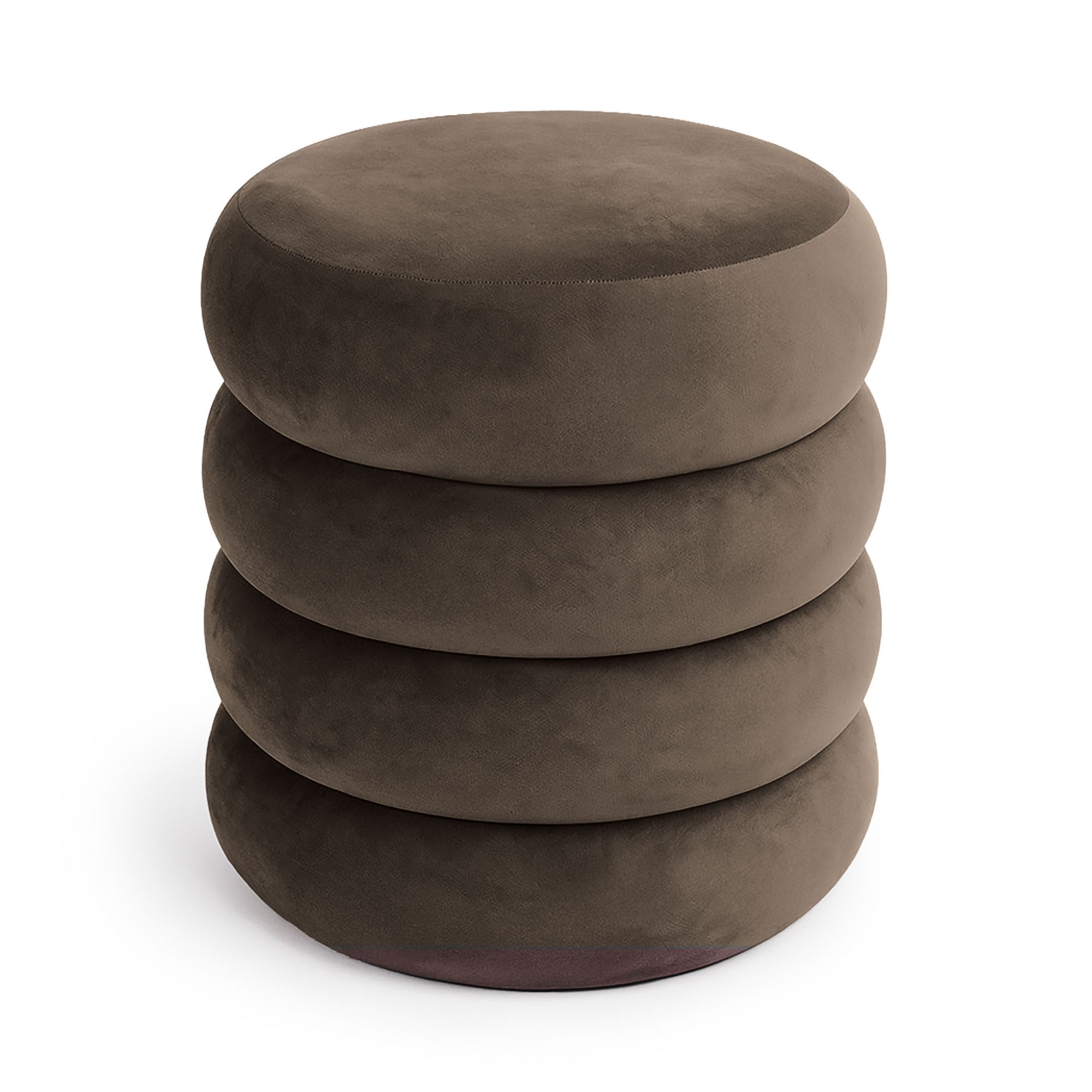 Pufa otwierana ze schowkiem welurowa 42 cm SNUGGO Brązowa