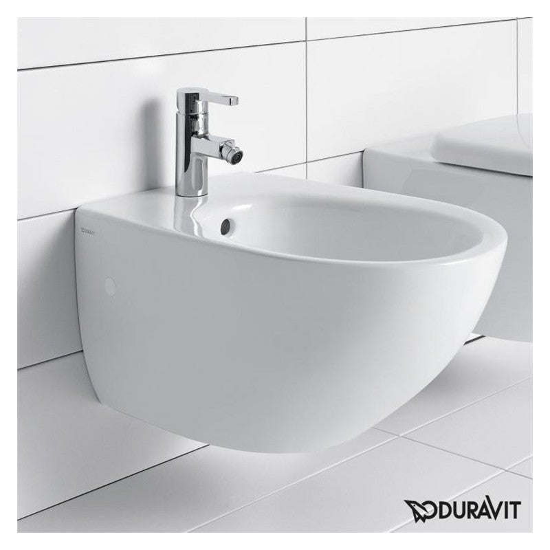 Duravit bidet mural Architec 570mm avec trop-plein, avec plage de robinetterie, 1 trou pour robinetterie, blanc, 2531150000 - 2
