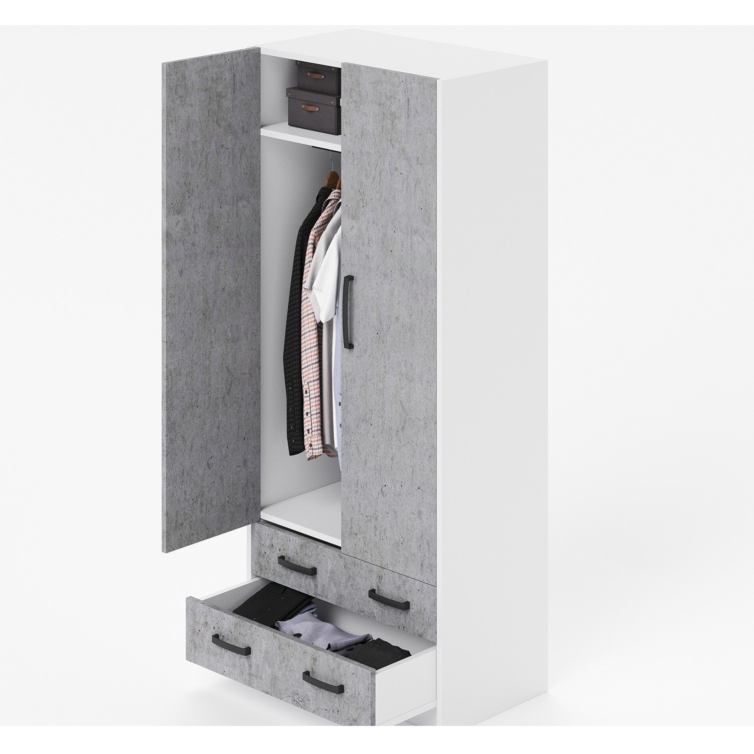 Armoire 2 Portes Avec Tiroirs H.210 | Leroy Merlin