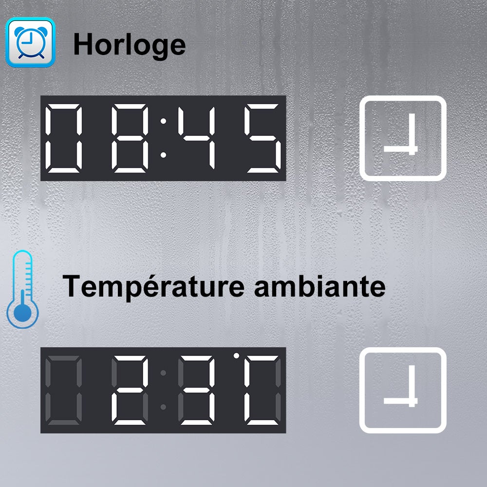 Aica Miroir lumineux de salle de bain Bluetooth Rond 90cm Avec Horloge + 3 Couleurs + Dimmable + Anti-Buée, Noir Cadre Non-Métallique - 5