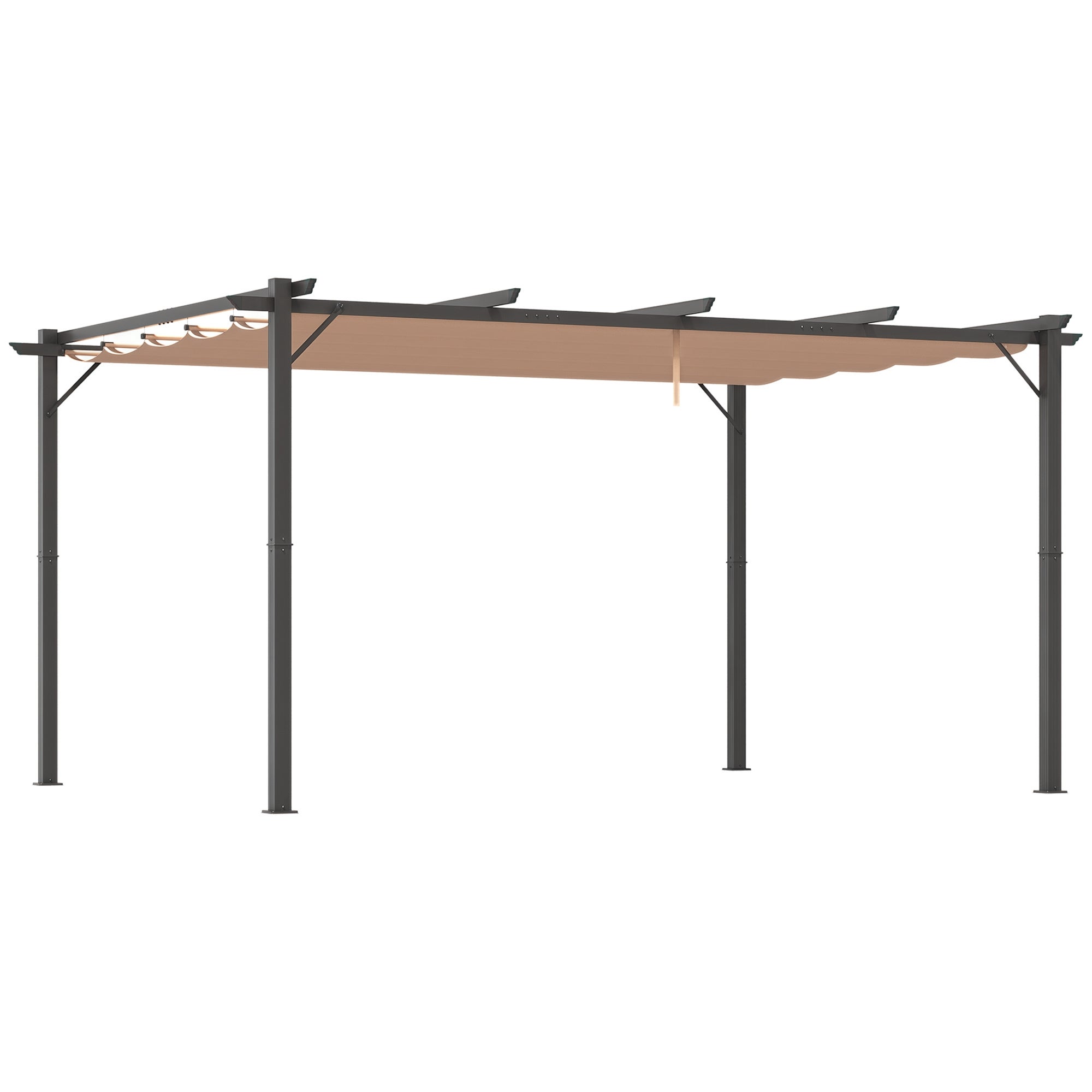 Pergola zewnętrzna, altana, zadaszenie ogrodowe, regulowany daszek przeciwsłoneczny, szary