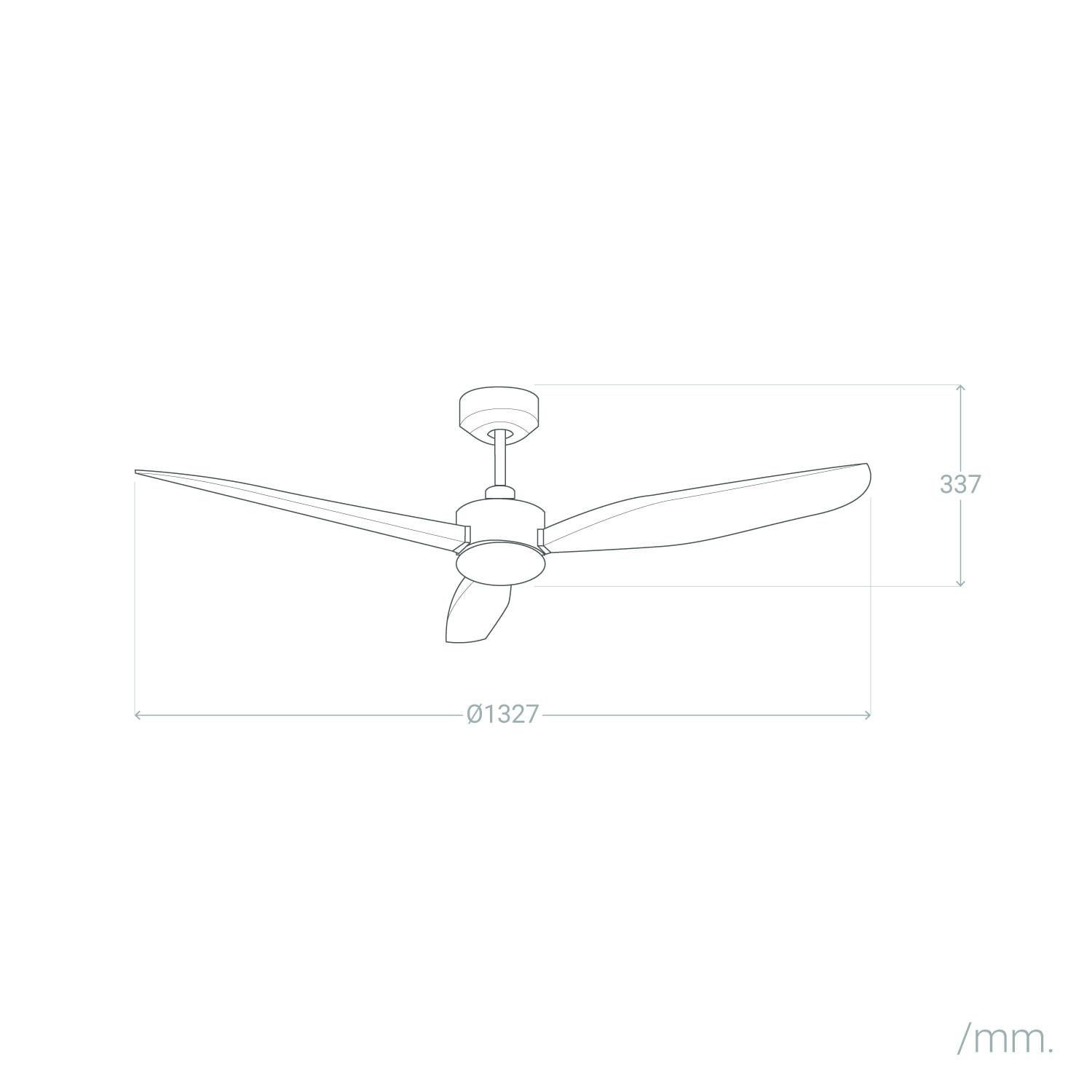 Ventilateur moteur DC EMBAT LED couleur niquel, FORLIGHT - 3