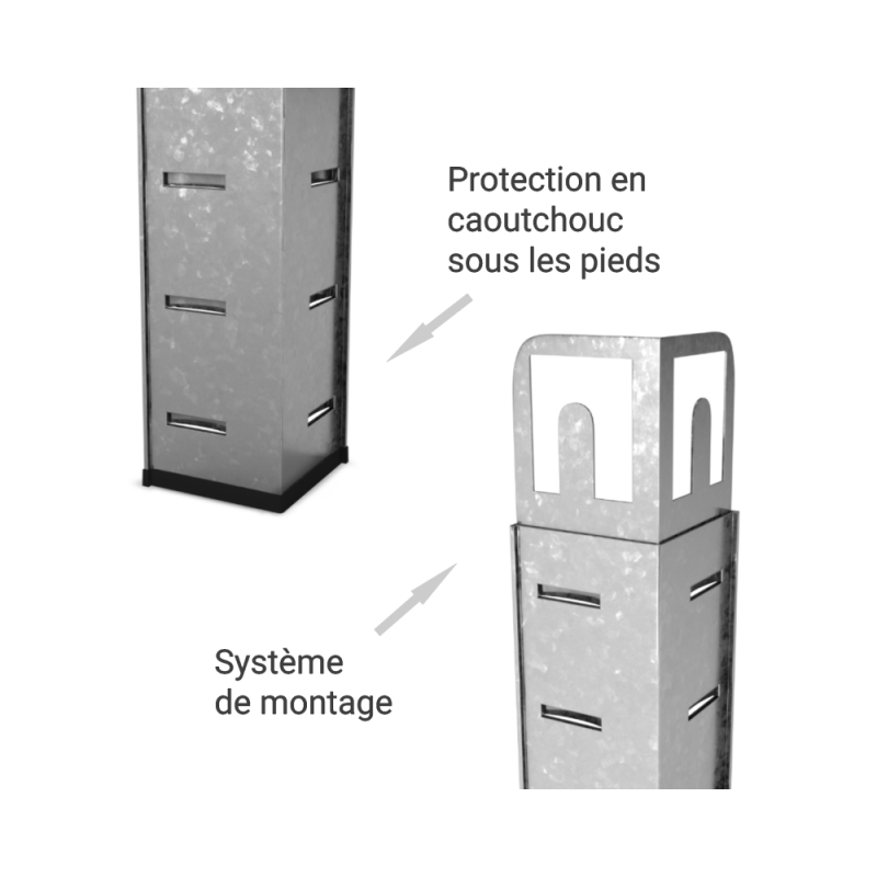 Étagère d'angle polyvalente en métal - Charge lourde Max 750kg - 180 x 90 x 45 cm - Gris - 3