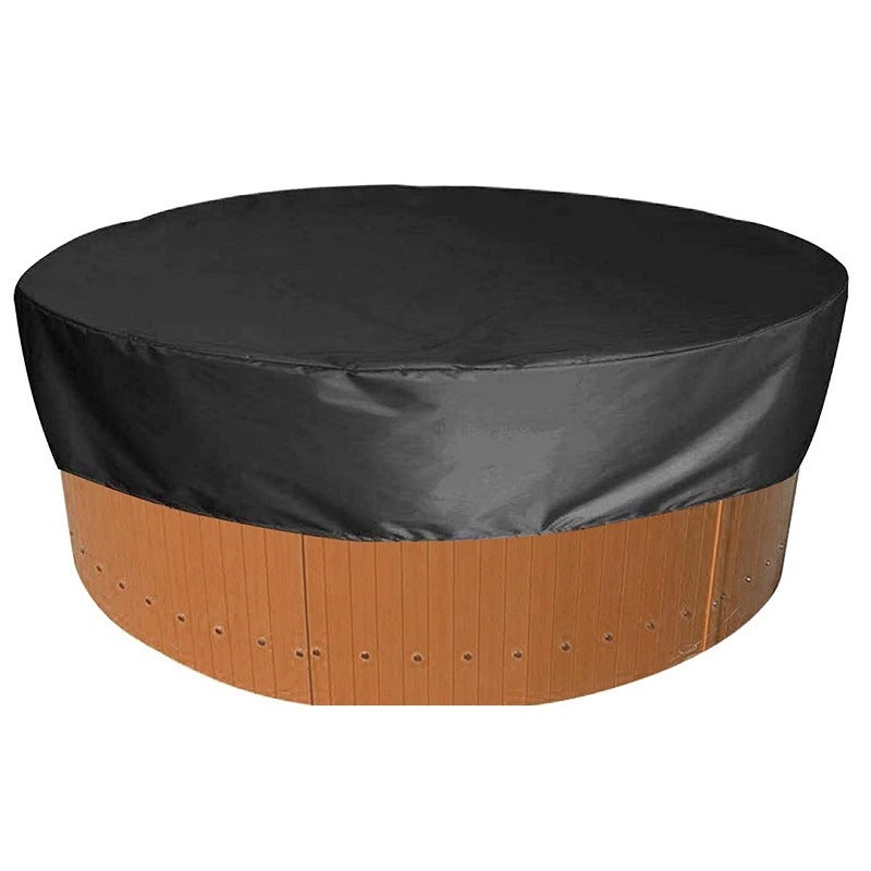 Okrągła osłona basenowa z plandeką solarną do basenu, zewnętrzna osłona ochronna do wanny spa z hydromasażem, wodoodporna, anty-UV, 420D do użytku na