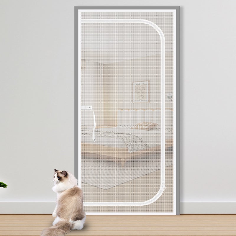 Moskitiera ochronna dla zwierząt domowych, kurtyna drzwiowa przeciw komarom z zamkiem błyskawicznym, zapobiega ucieczce kotów, 110 x 220 cm