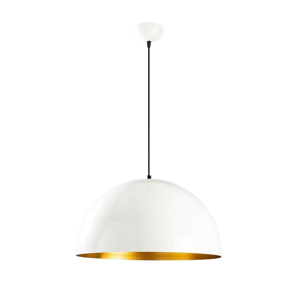 Lámpara de techo harvey blanco y dorado moderno sencillo con pantalla en forma de cúpula ø50cm