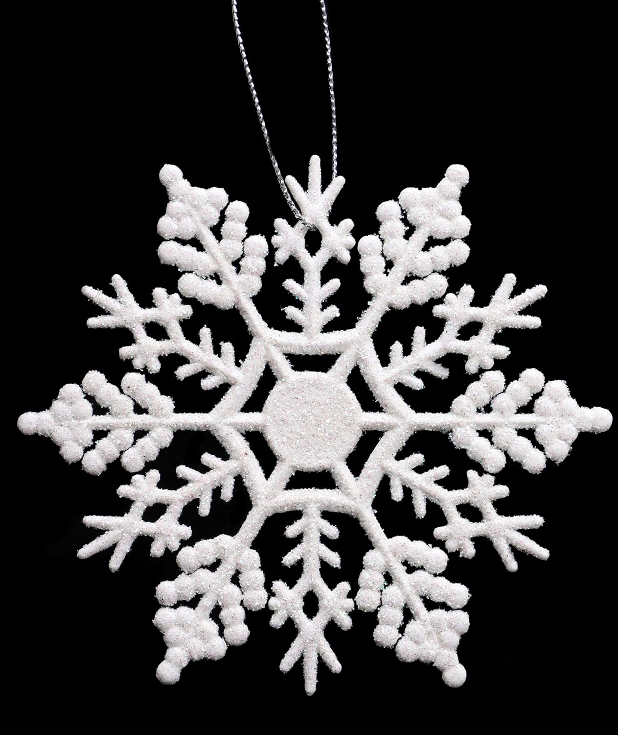 Confezione da 12 decorazioni da appendere a forma di fiocco di neve da 10 cm (4