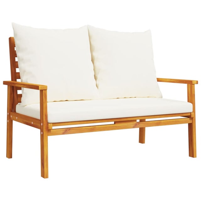 Canapé de jardin，Canapé d'extérieur，Banquette，Sofa de jardin 120 cm avec coussin bois d'acacia massif CFW50824