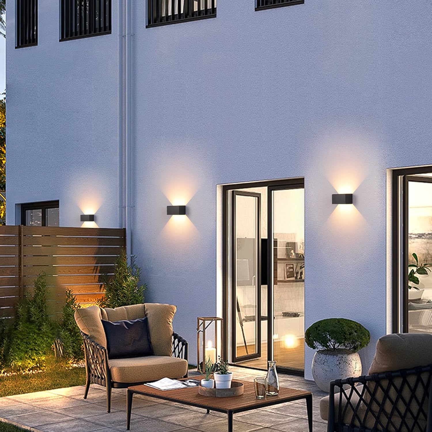 Applique murale intérieur/extérieur avec détecteur de mouvement, LED 24W, Etanche IP65 3000K Blanc Chaud, Noir - 7