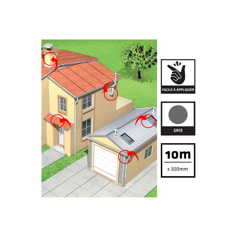 Bande d'étanchéité bitumineuse SIKA SikaMultiSeal - Gris - 200mm x 10m - 2
