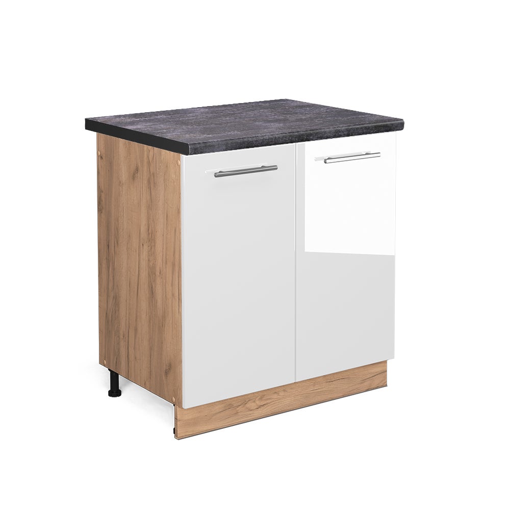 Vicco Szafka pod zlew Fame-Line, Biały wysoki połysk, 80 cm , BP Antracyt