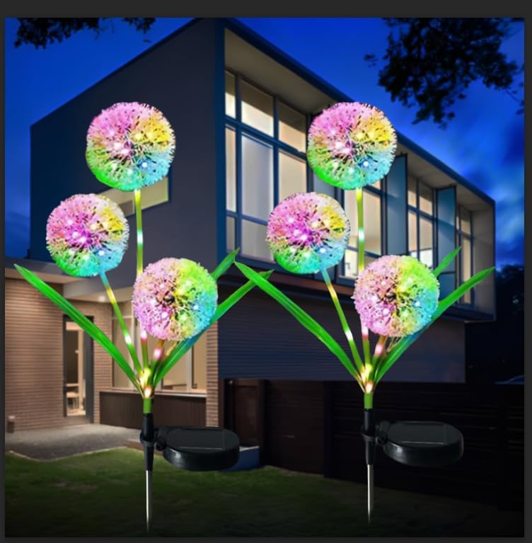 Zewnętrzne lampy solarne dmuchawce, zestaw 2 sztuki - Zmieniające kolor diody LED - Wodoszczelność IP65 - Dekoracja balkonu, tarasu, ogrodu