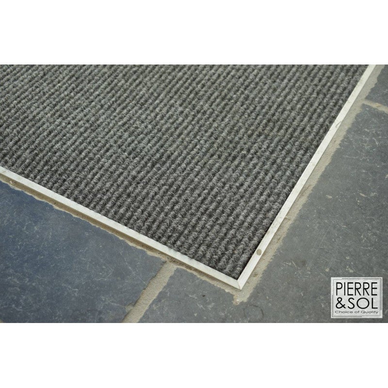 Felpudo de polipropileno con superficie acanalada - decorib dcr - nuevo diseño - rosco - gris 584 x 384mm