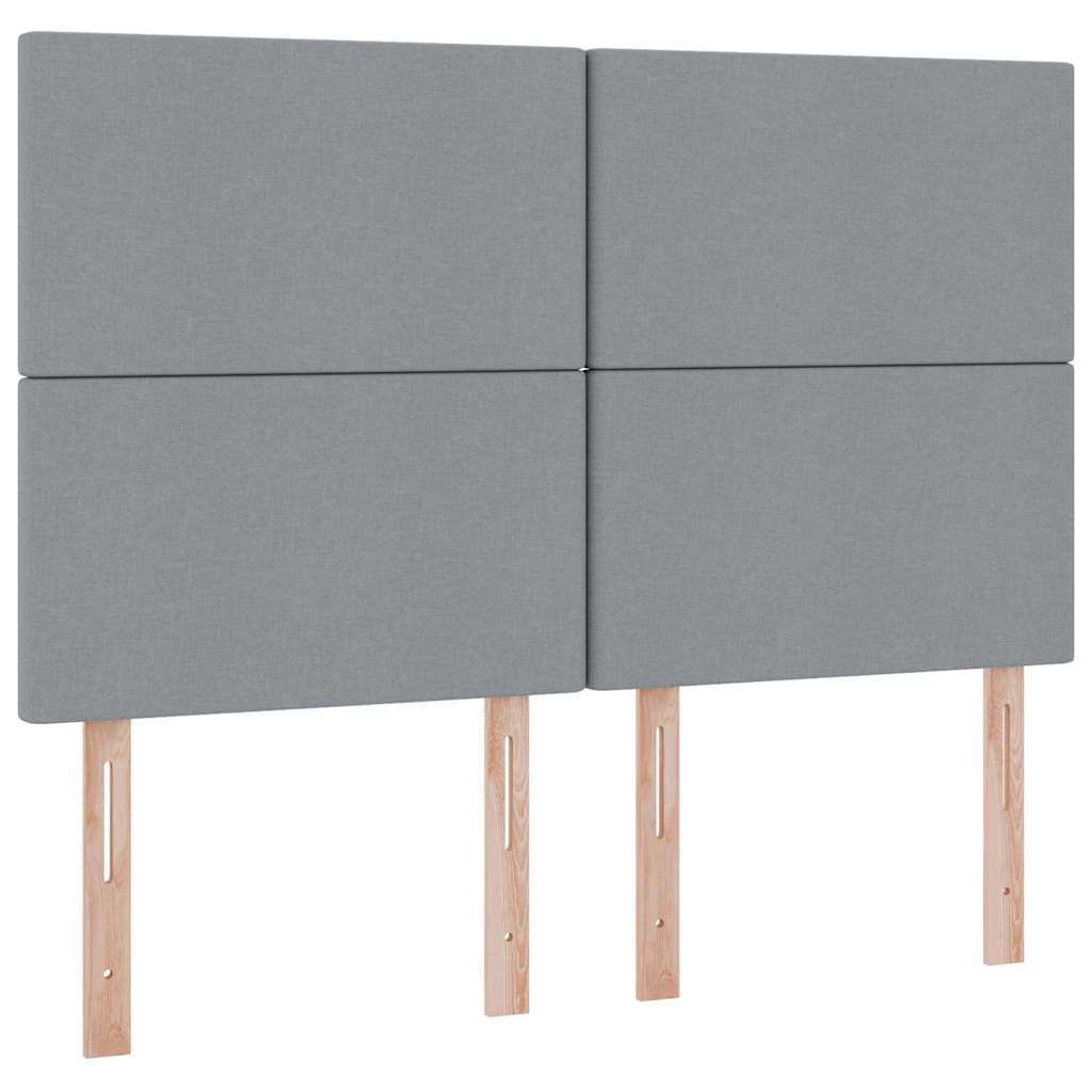 Lit avec rangement et matelas gris clair 140 x 200 cm tissu - 9