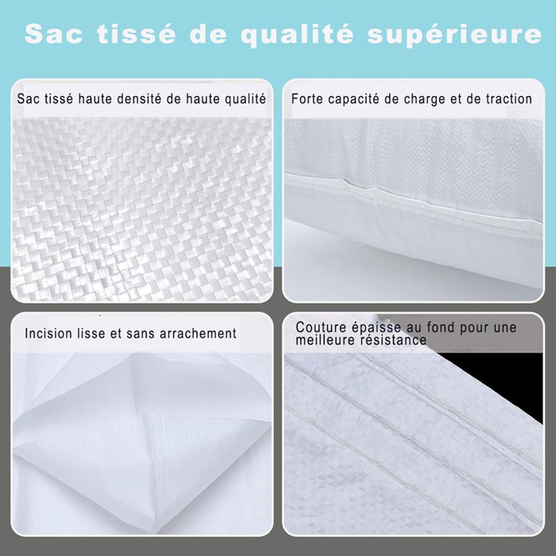Sacs à Gravats - Sac Gravat - Sac De Sable - 20Pcs,55 x 95cm,64L - pour Sable, Terre, Gravier, Jardinage, Déchets de constructions - 8