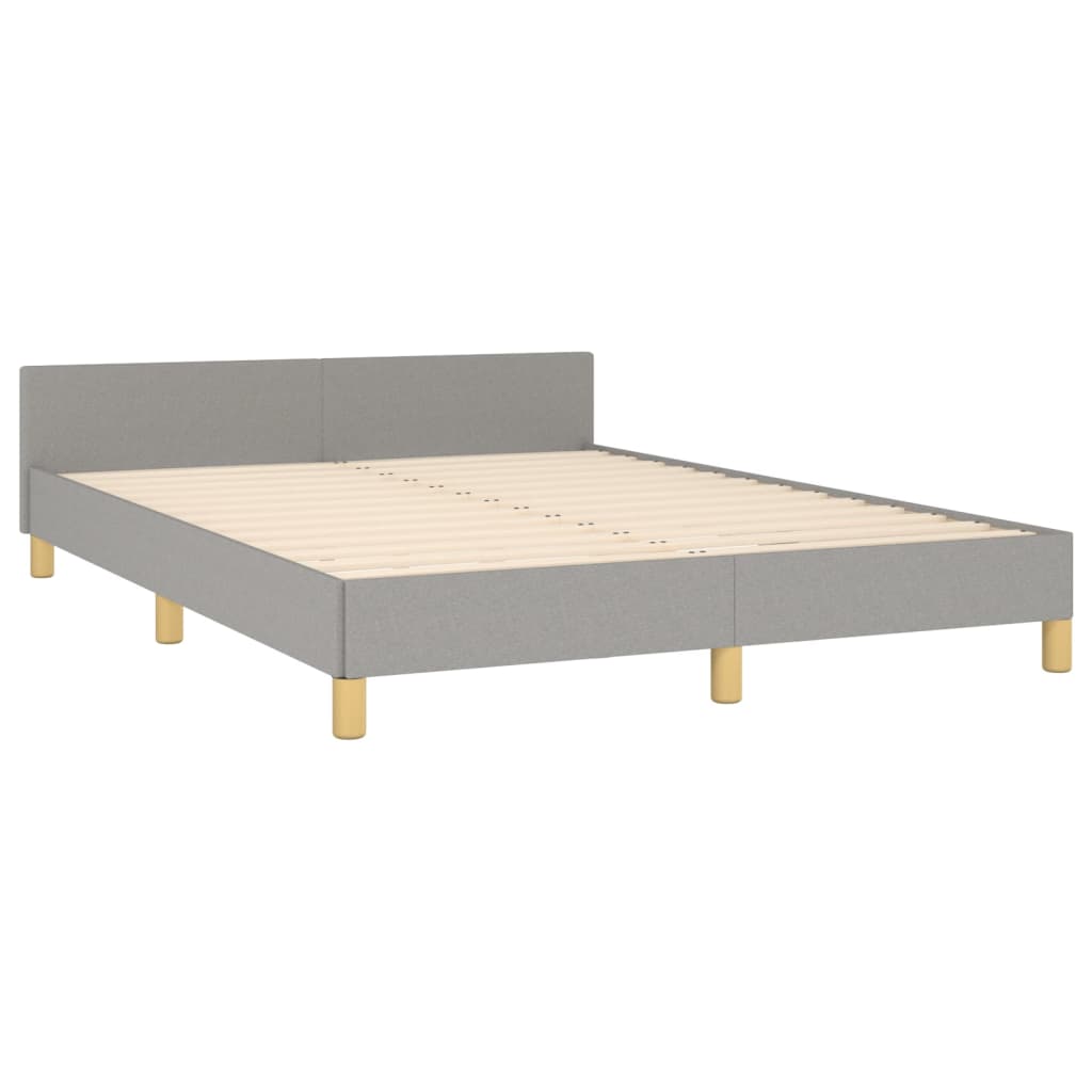 Cadre de lit sans matelas gris clair 140 x 200 cm tissu - 5