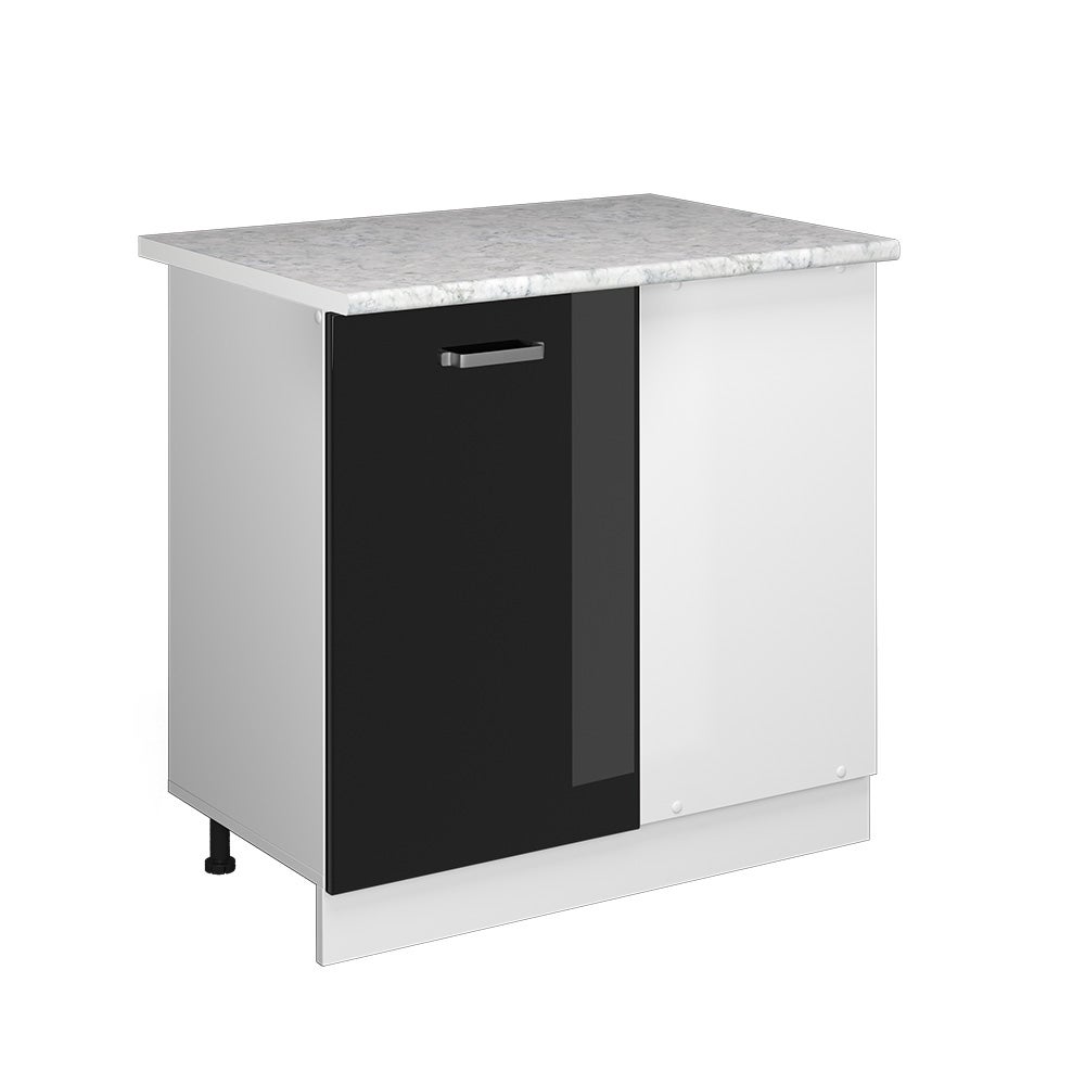 Vicco Szafka narożna R-Line, Czarny wysoki połysk, 86 cm , BP Marmur