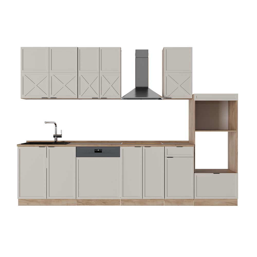 Vicco Cuisine en angle Fame-Line, Chêne lambris/blanc, 160x190cm , PT