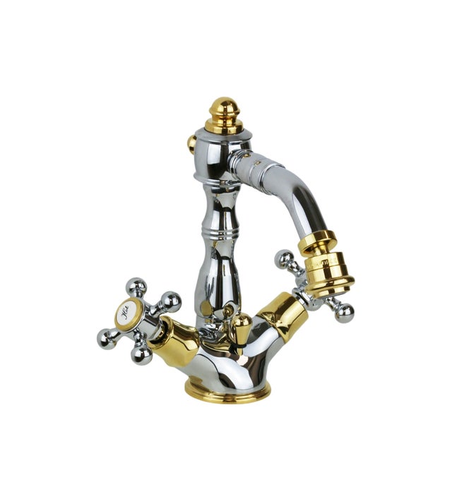 Mitigeur bidet avec bec orientable couleur chrome doré Paffoni Belinda FBLV135CO - chromè-or - Vidage automatique 1