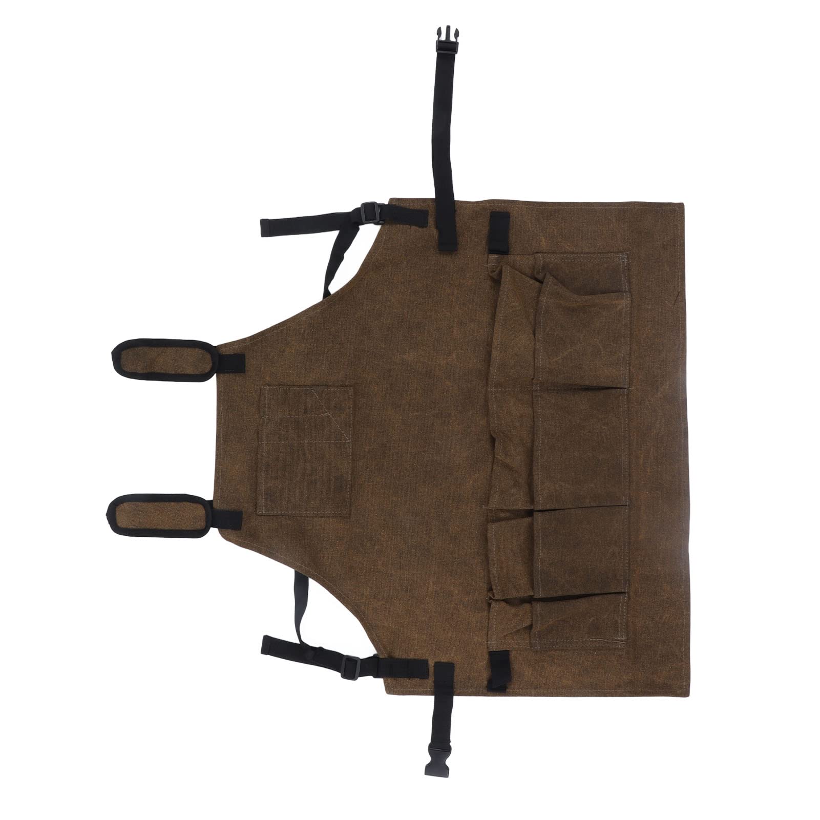 Delantal de taller de carpintería de gran capacidad con bolsillos ajustables y correas de hombro, delantal encerado para carpinteros y ele - 5