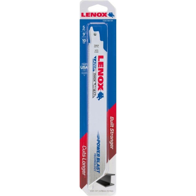 Lame scie sabre 229x25x11mm 10 dents Pack a 5 Unités LENOX - 3