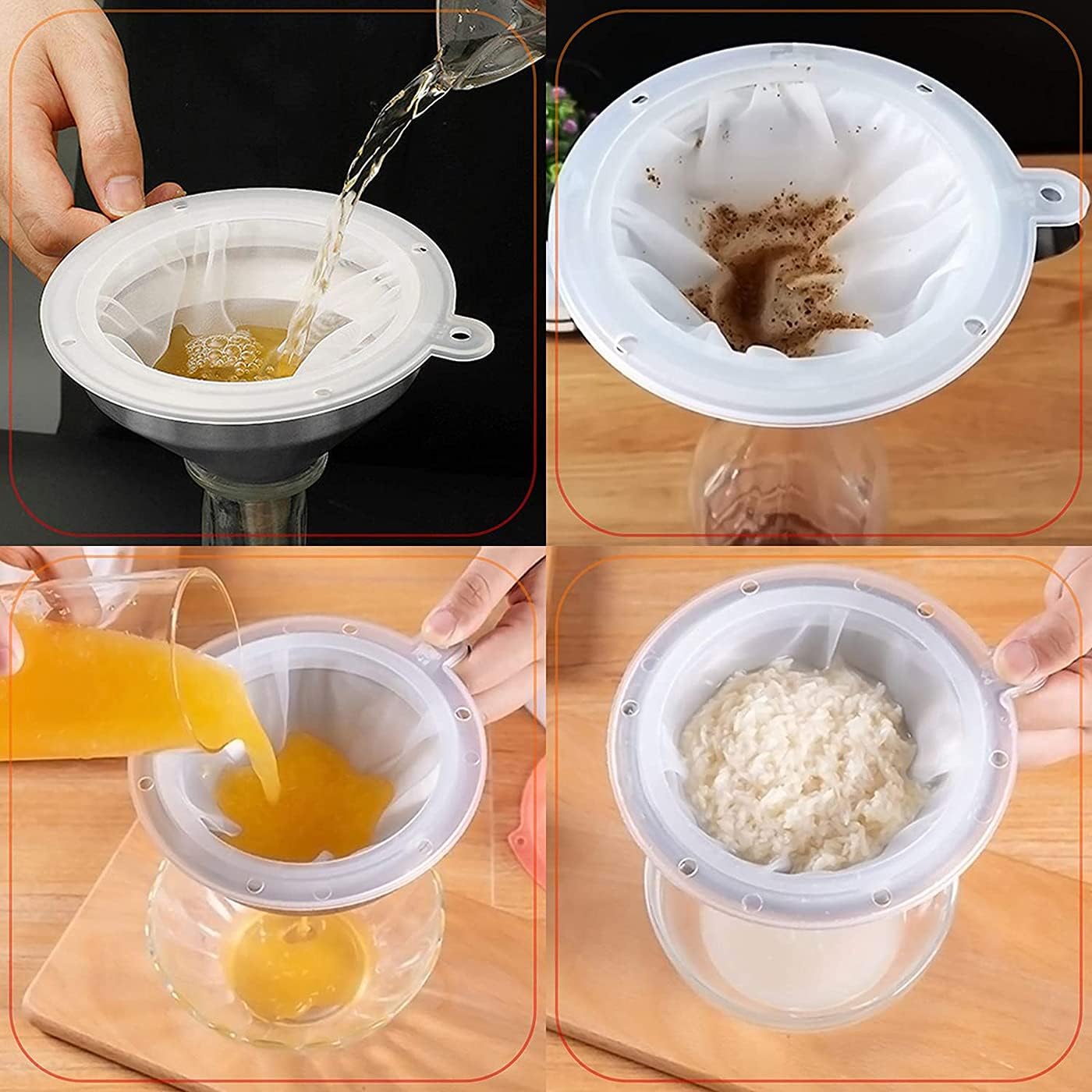 Entonnoirs en Acier Inoxydable 5 Pouces / 13 cm Entonnoir Cuisine avec Anse Filtre et Filtre 200 Mesh Pour Le Transfert des Ingrédients Liquides Jam - 4