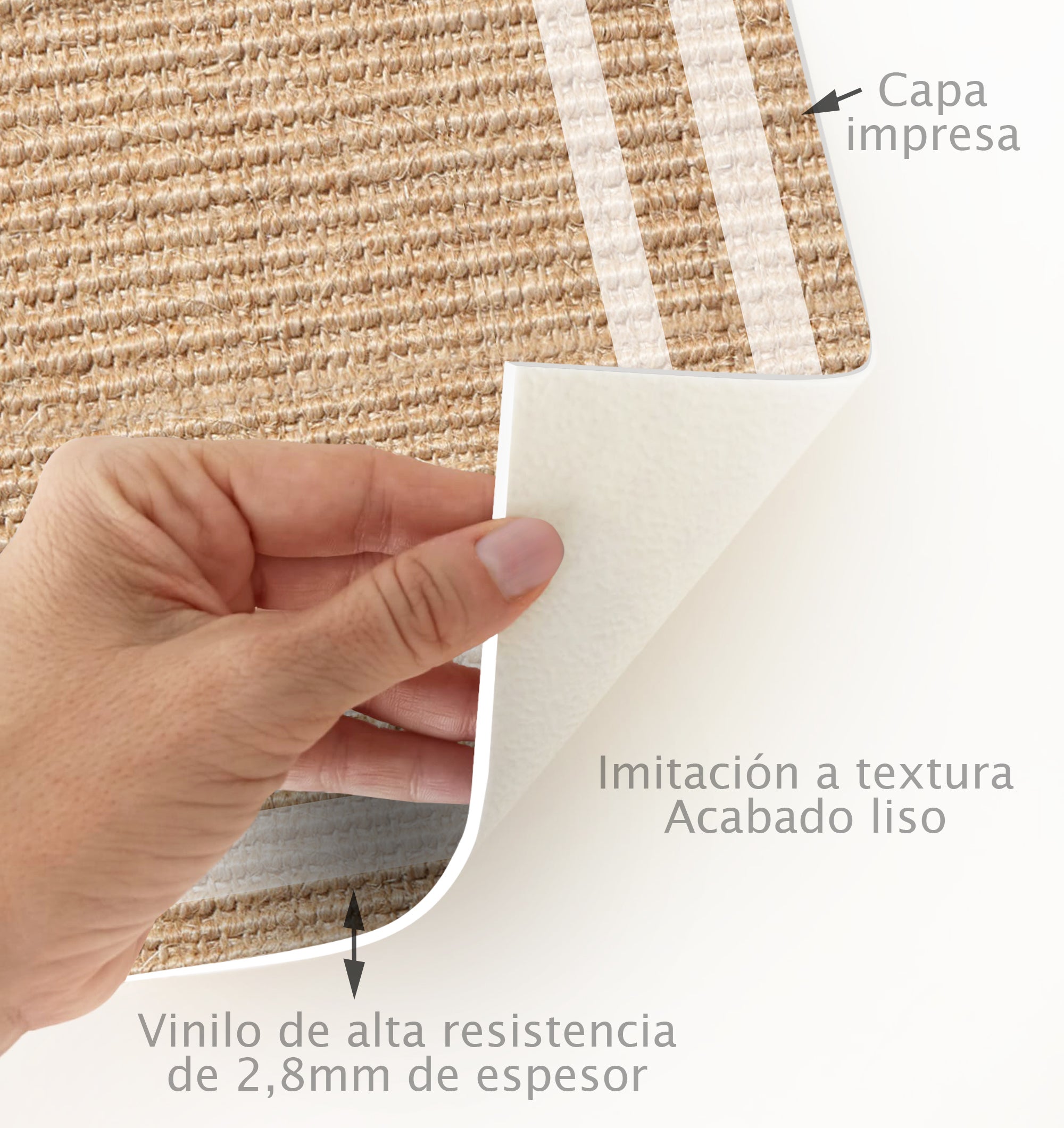 Tapete de vinil Agnan 50x100 cm - PVC antiderrapante, liso impresso, vinílico para cozinha ou sala, lavável - 2