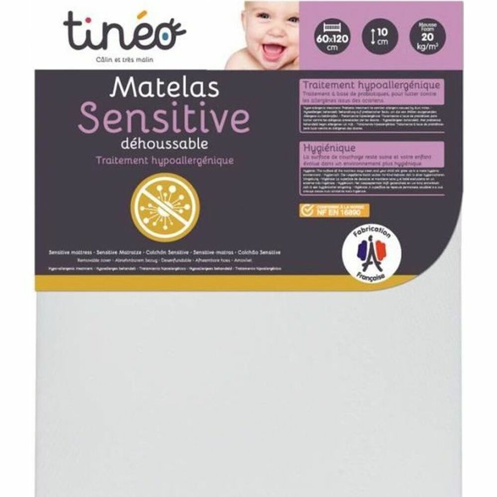 Matelas Pour Lit D'Enfant 120x60x10cm - Confort Maximal En Mousse Haute Densité Avec Housse Coton Bambou Amovible - Hypoallergénique Oeko-Tex