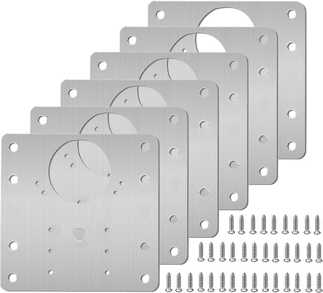 10 Pièces Plaque Reparation Charniere Porte d'armoire,plaque de réparation de charnière de porte de placard de cuisine avec trou, supports de fixation