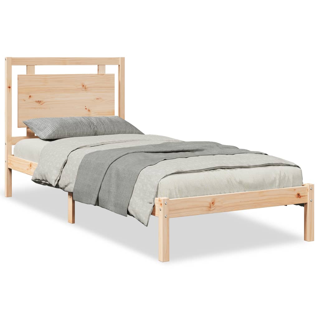 Łóżko Drewniane Rama Łóżka Sofa Brązowe Do Sypialni Pokoju 100x210 cm