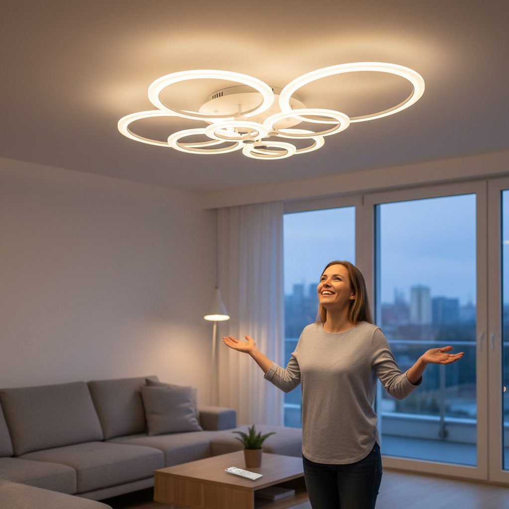 Lampadario Plafoniera LED moderno da soffitto Dimmerabile 8 cerchi per camera da letto soggiorno cucina 78W x 2 colori 3000K 4000K 6500K - 5