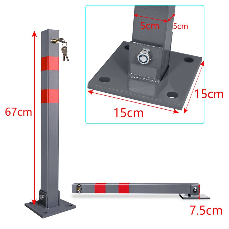 Dissuasore Di Sicurezza Per Parcheggio Con Barriera Pieghevole Quadrata 3x Con Chiavi 91525611