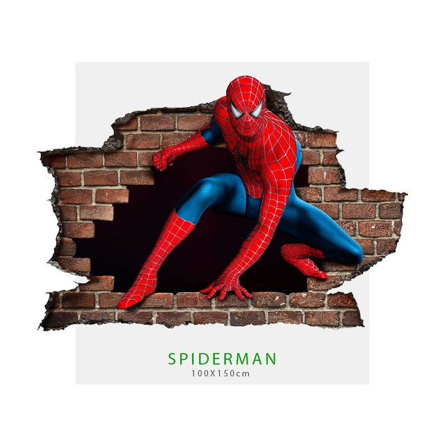 Autocollants muraux Spider-Man effet stéréoscopique 3D