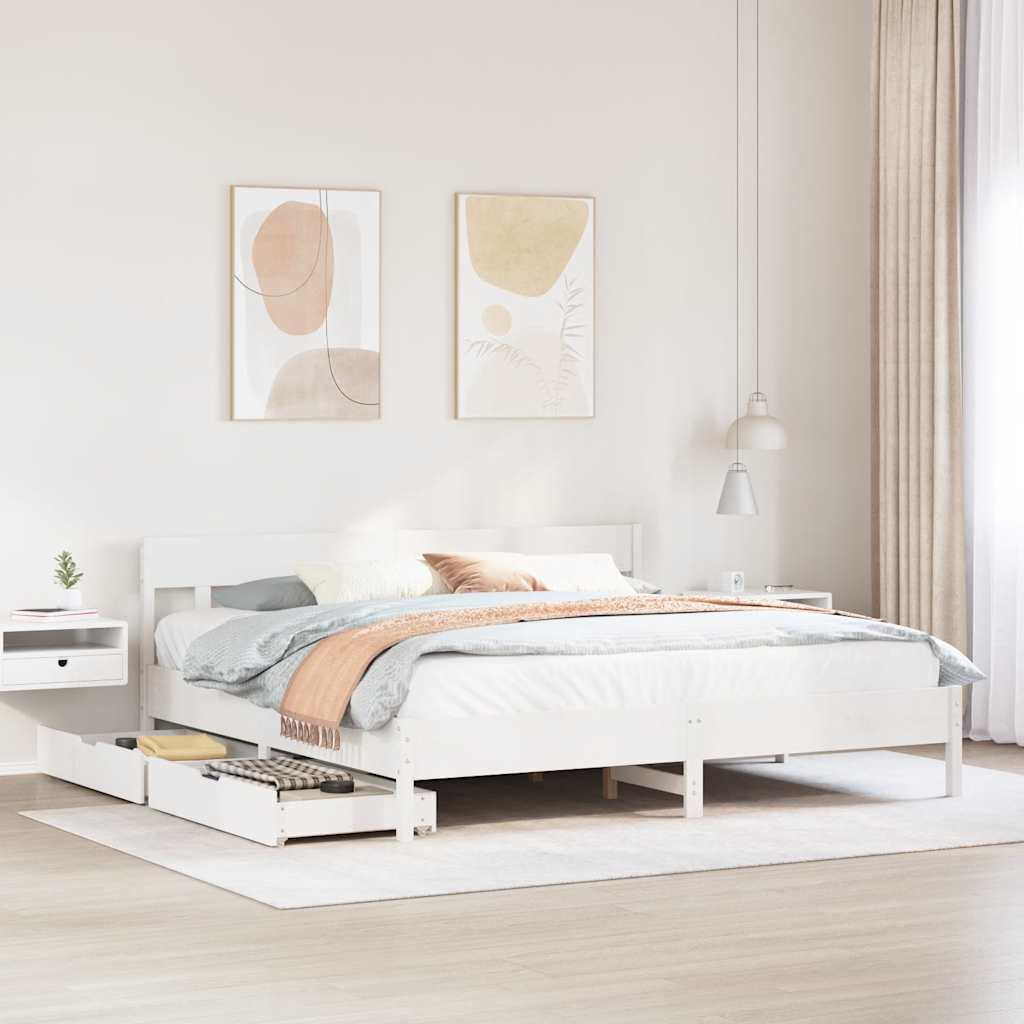Łóżko Drewniane Rama Łóżka Sofa Biała Do Sypialni Pokoju 200x200 cm