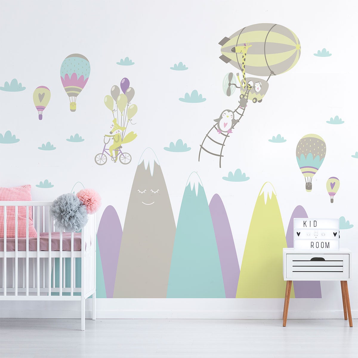 Adesivo di montagna scandinavo animali fantastici - Sticker adesivo - adesivi murali - 40x60cm - 3